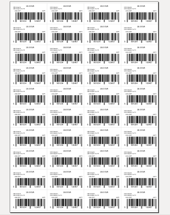 Full page with barcodes
