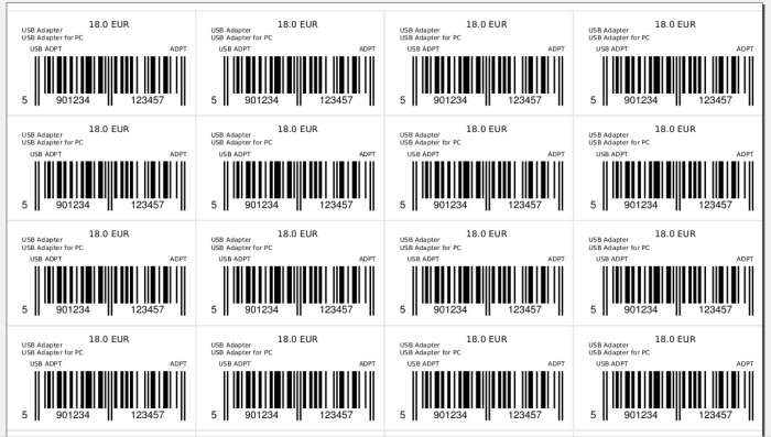 Close look of product barcode
